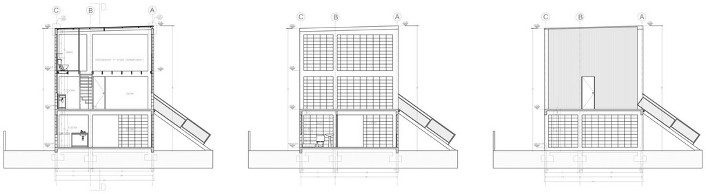 Alejandro Aravena Monterrey būstai pjūvis
